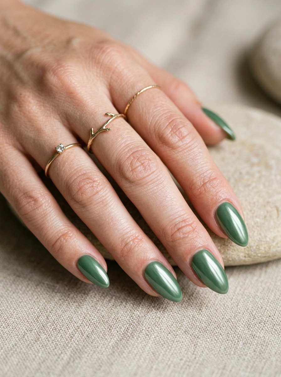 Green Chrome Nails